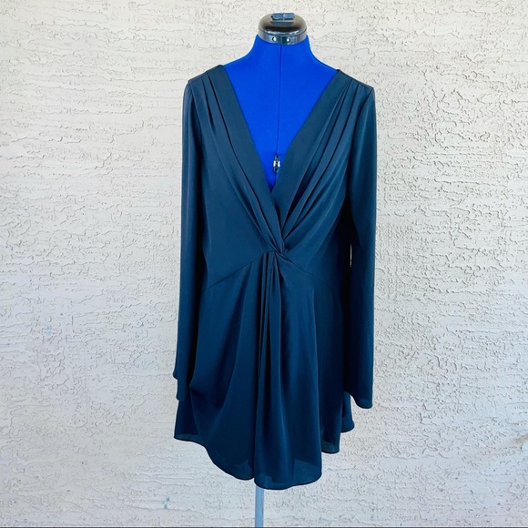 Cinq à Sept Black Cecil Knotted Crepe Mini Dress - Picture 3 of 10